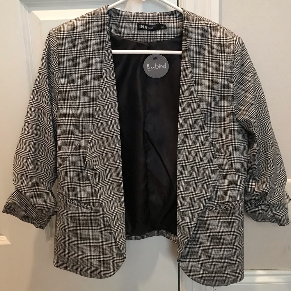 Houndstooth Pattern Blazer